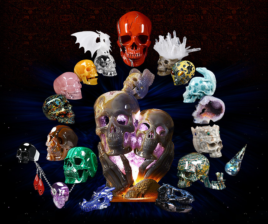 crystal skulls being together